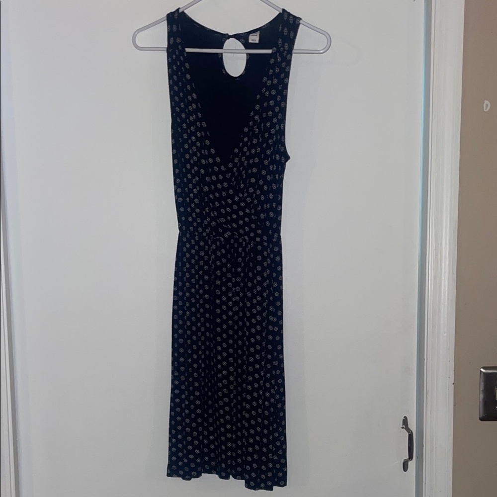 Old Navy Black and White Patterned Midi Dress